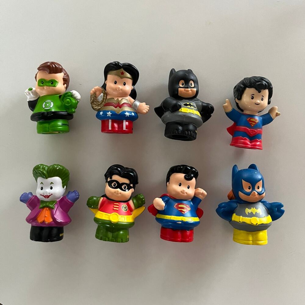 Little People Figures DC Comics Batman Joker Lot of 8 LP Good Used Condition (F